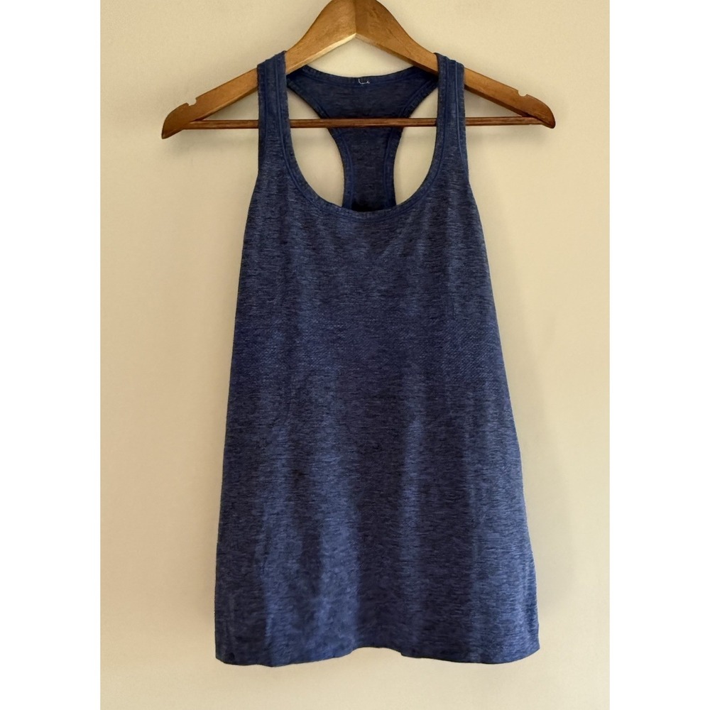 Lululemon Tank Top Swiftly Tech Racerback Womens 10 Blue Heathered Athletic Gym